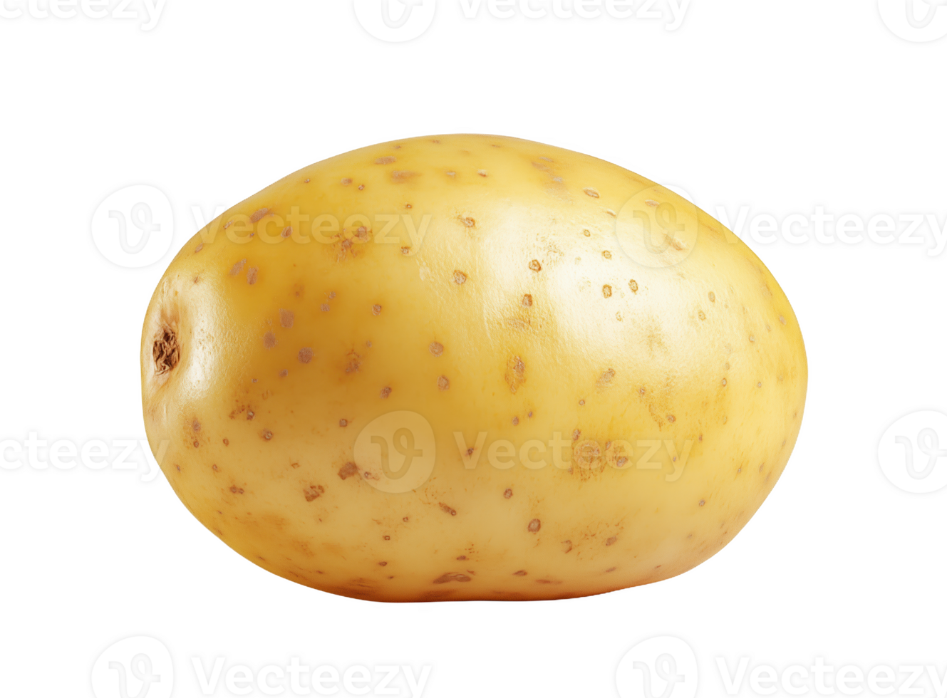 A solitary potato on a pristine white background showcasing earthy tones and textures png