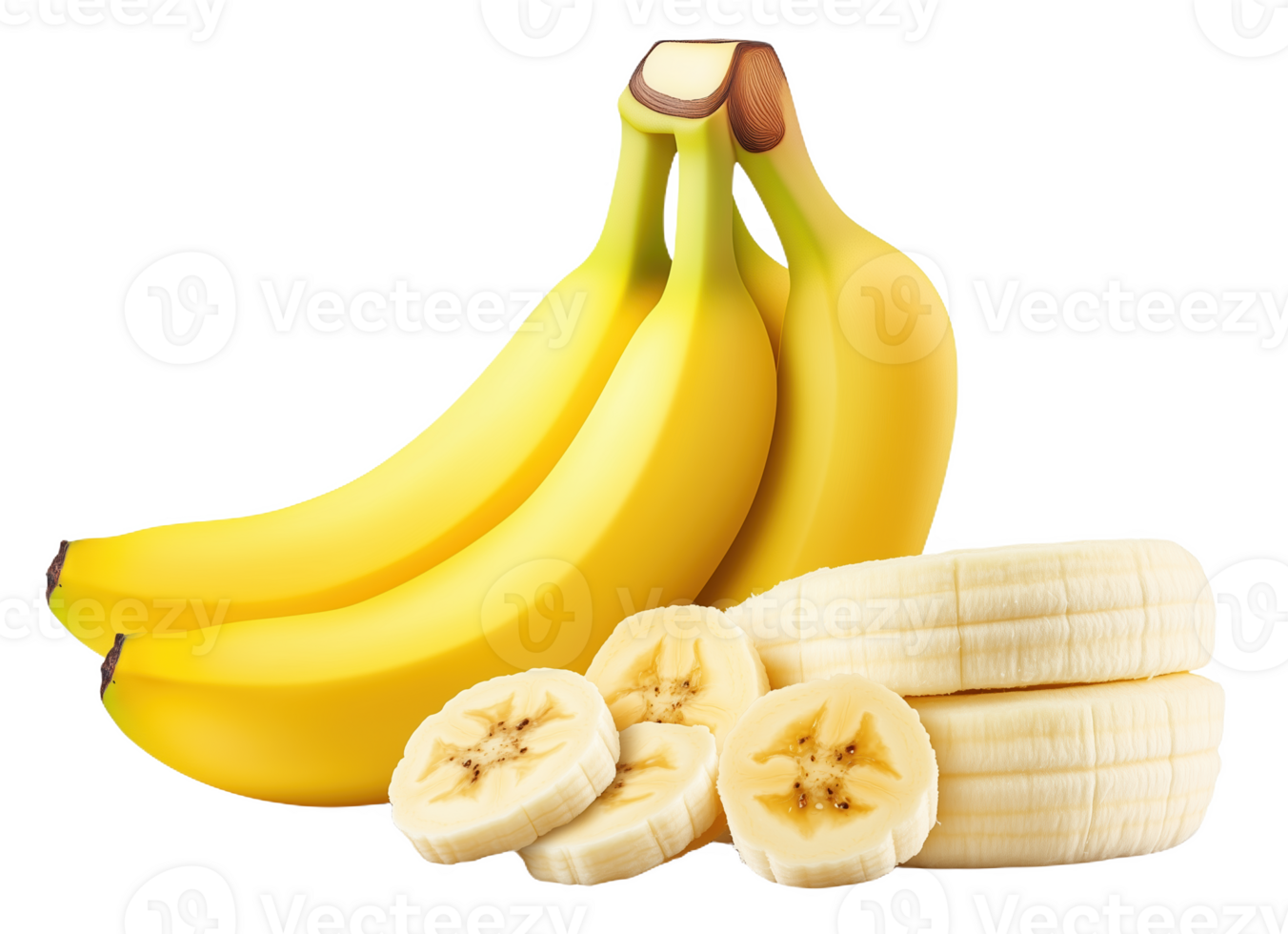 Fresh bananas and sliced fruit, ideal for snacks or smoothies png