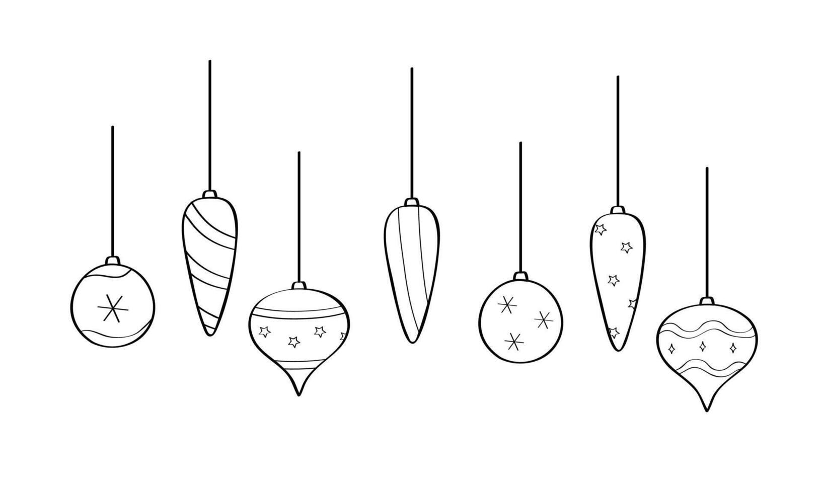 Christmas tree balls toys. illustration of a doodle icon is a festive decoration. Isolate on a white background. vector