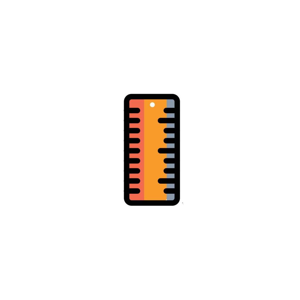 Ruler icon design with full color style with black lines, suitable for design drawings and design needs. vector