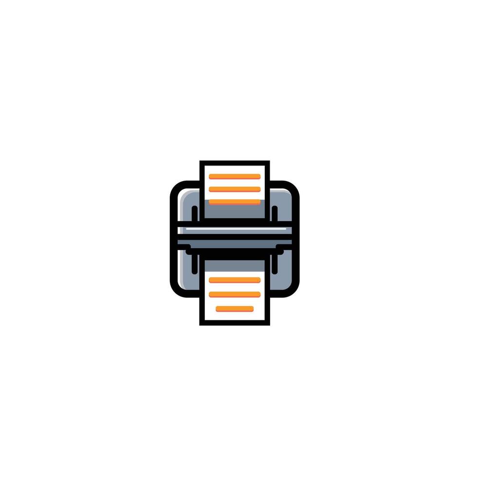 Design icon Printer with full color style with black lines, suitable for design images and design needs vector