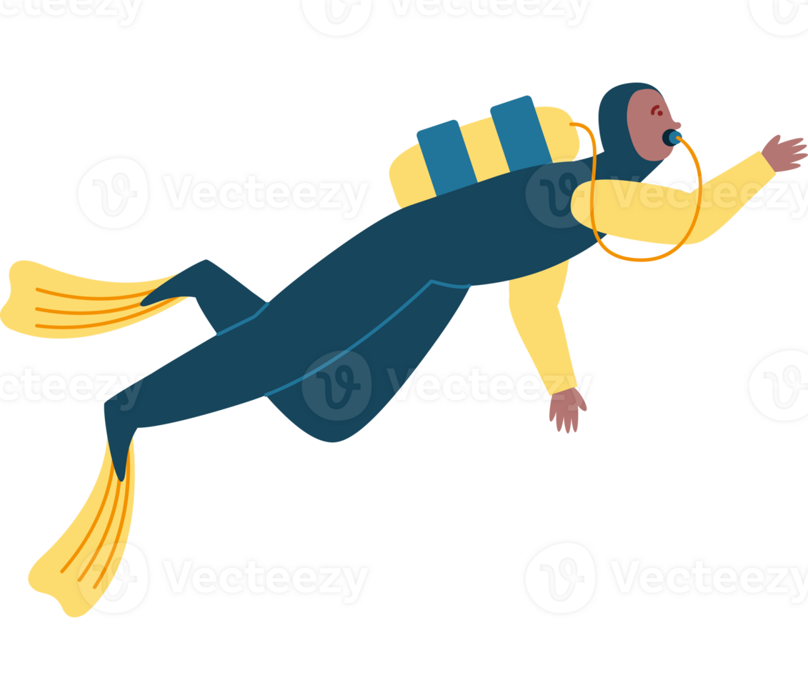 A man in a scuba suit is diving png