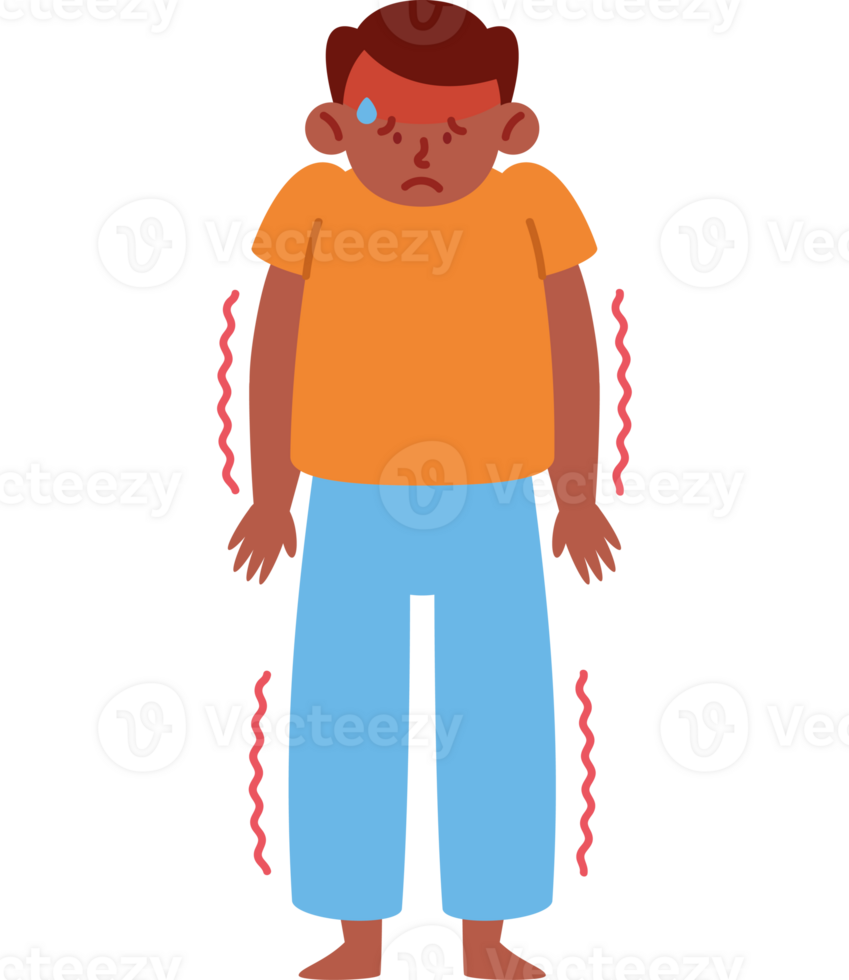 Illustration of a man with a rash on his face png