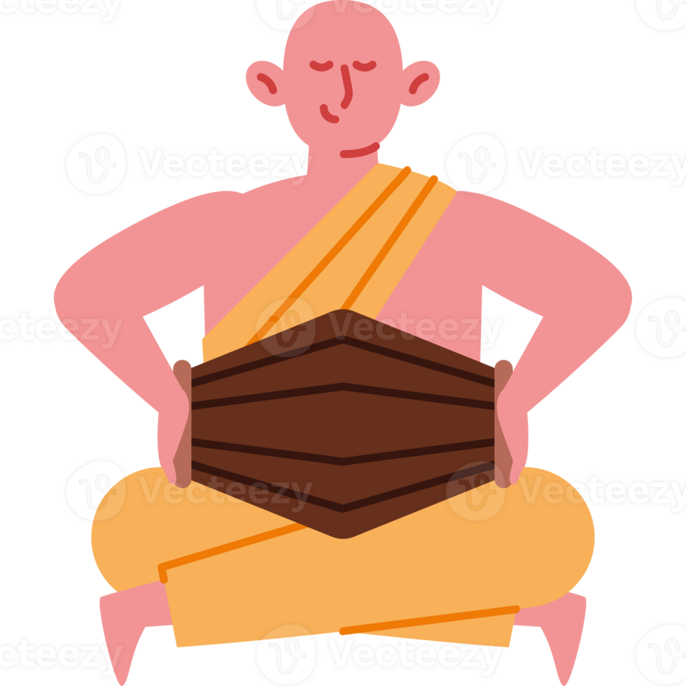 A buddha sitting in meditation with a wooden box png