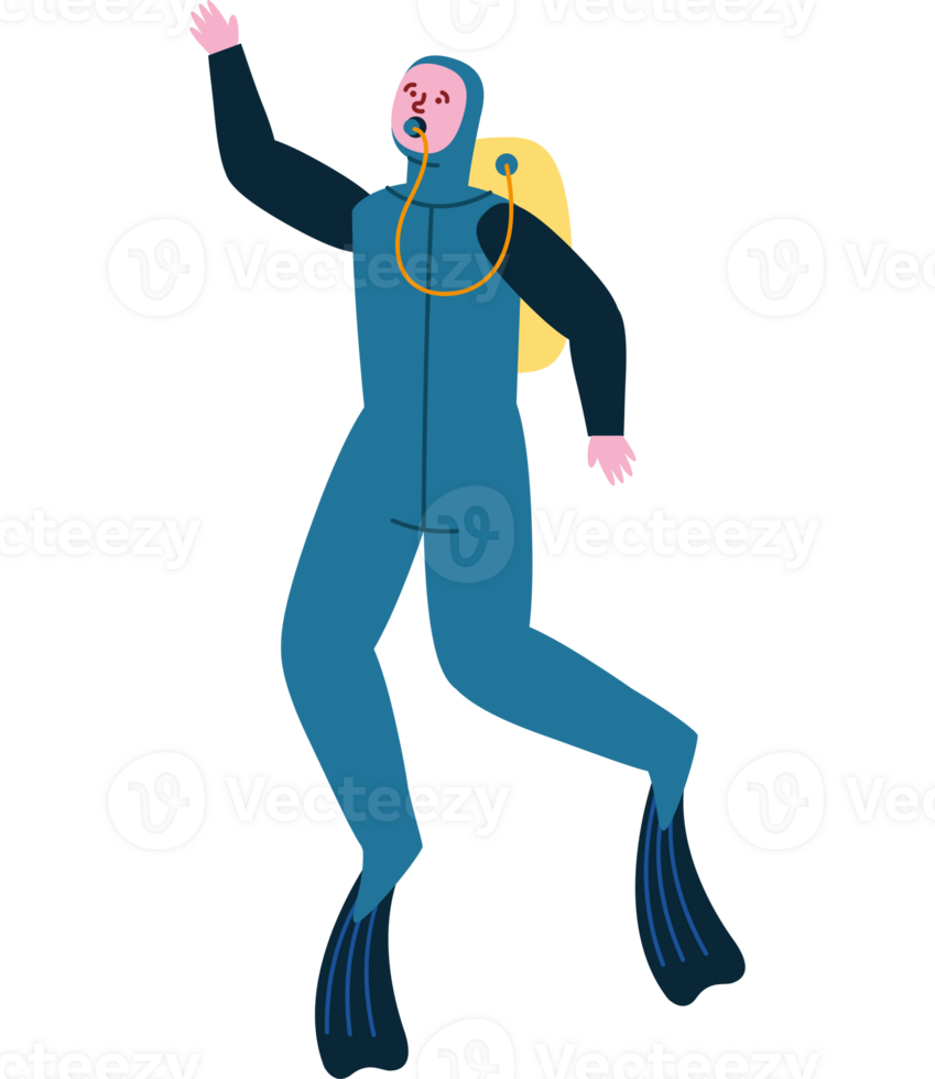 A man in a scuba suit is waving png