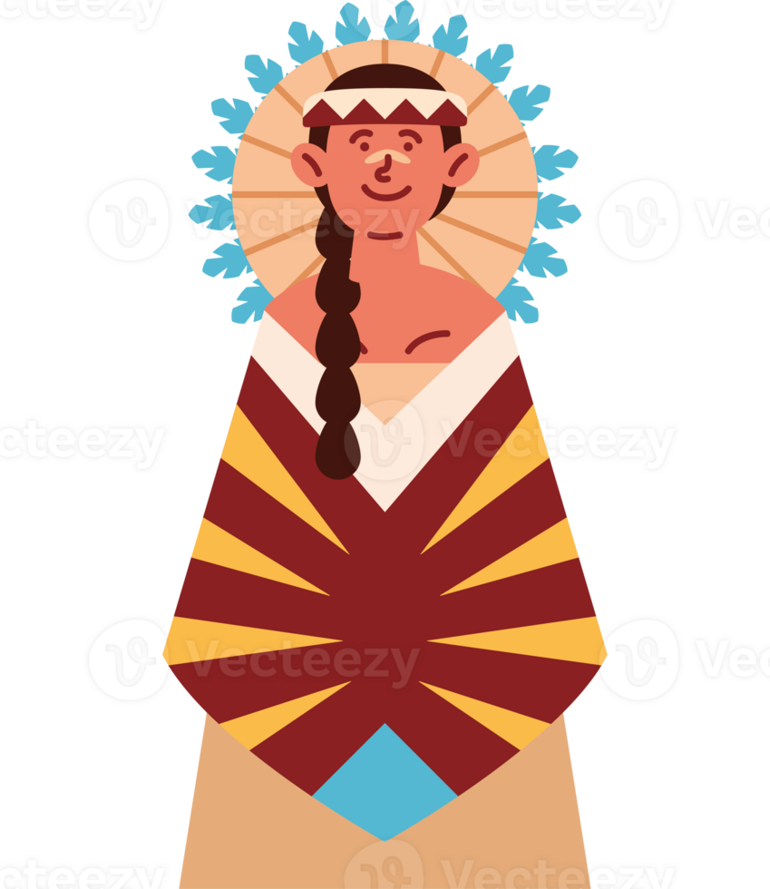 A cartoon woman in a traditional dress png