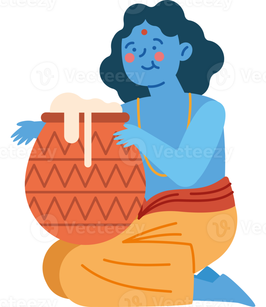 Krishna avatar with pot png