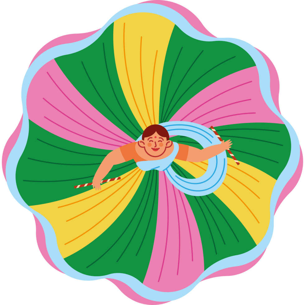 indian woman dancing top view png