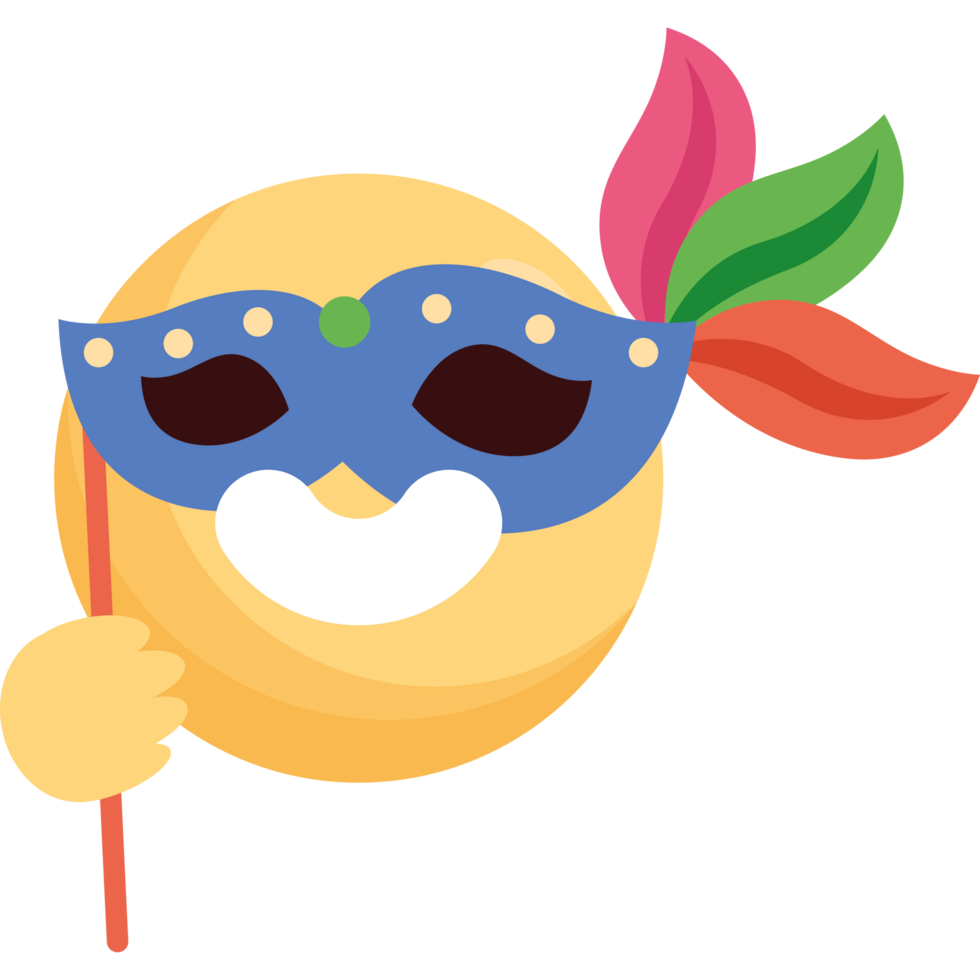 birthday emoji with carnival mask png