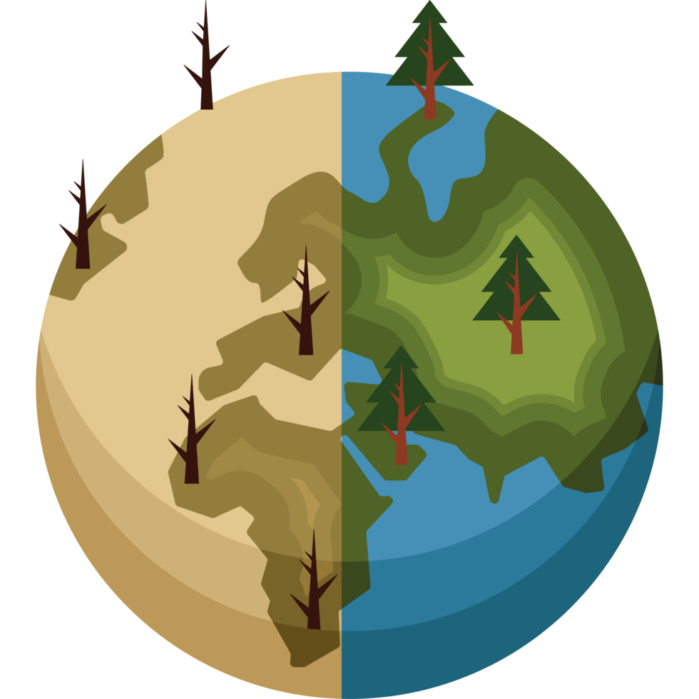 planet suffering from global warming png