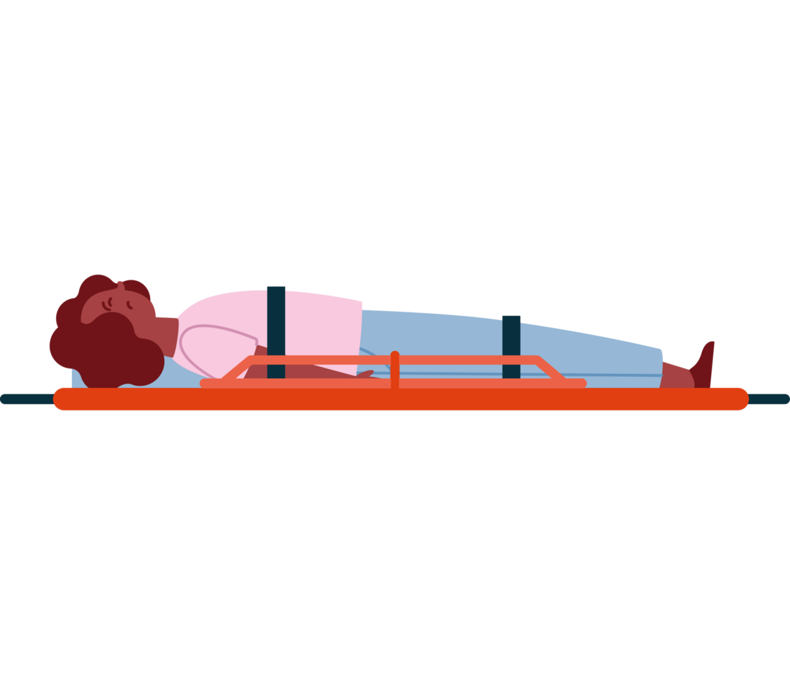 first aid to injured person on stretcher png