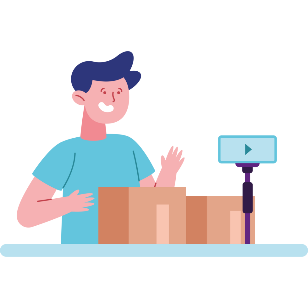 streamer man with phone png