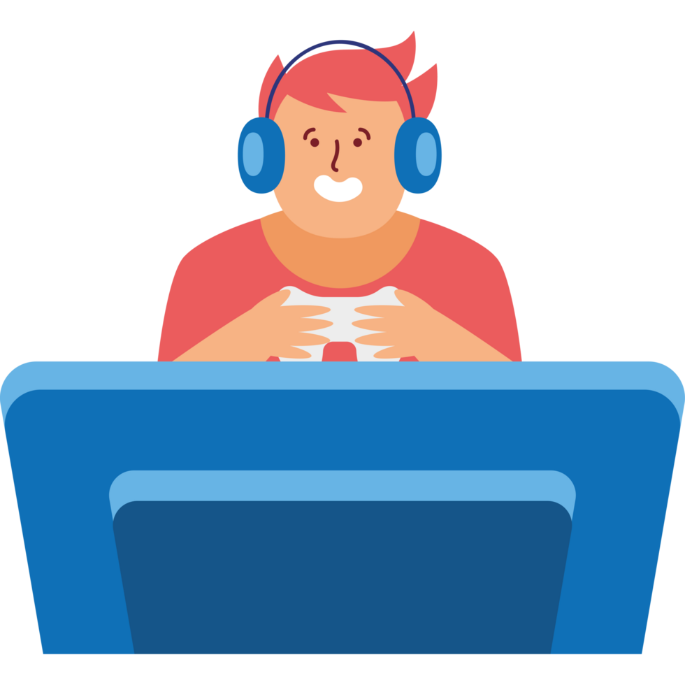man streamer with headphone png