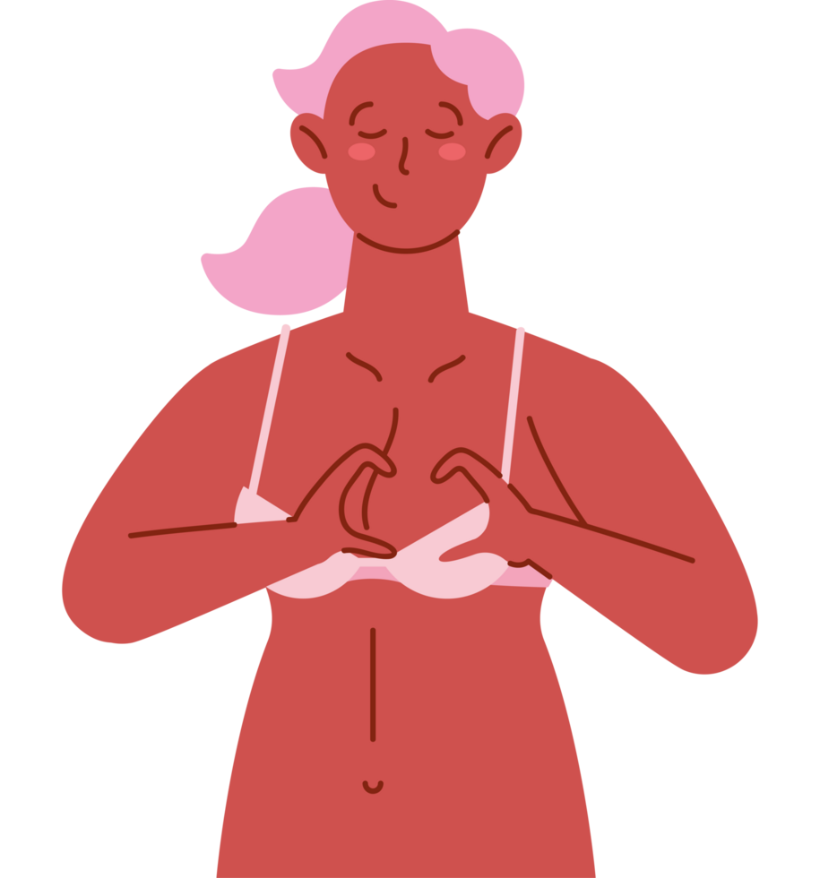 cute woman breast cancer campaing png