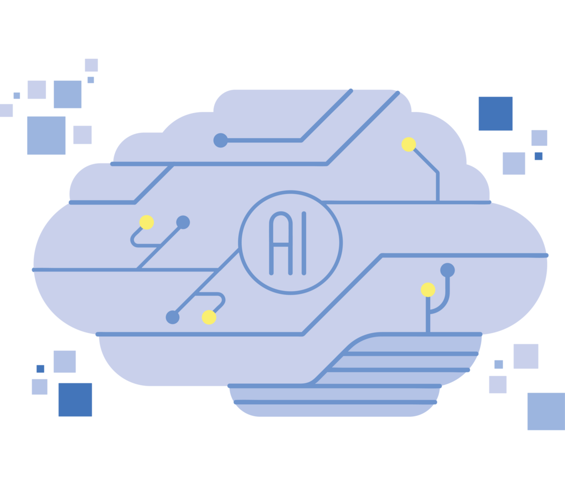 artificial intelligence brain and motherboard png