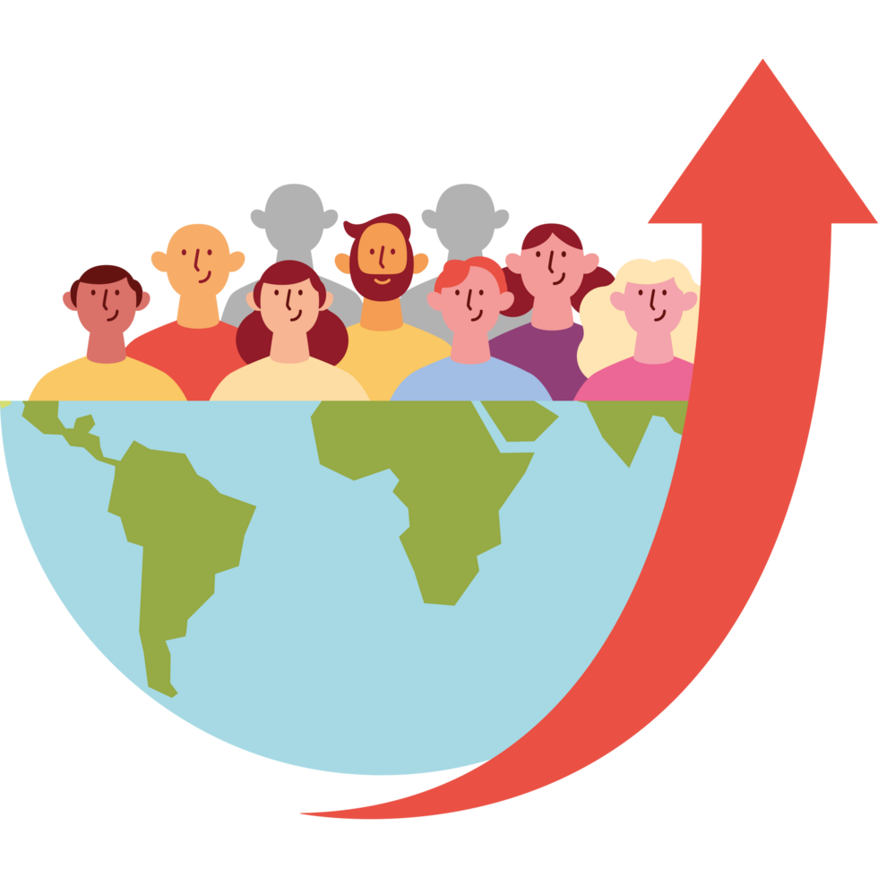 world overpopulation human crowd density growth on earth png