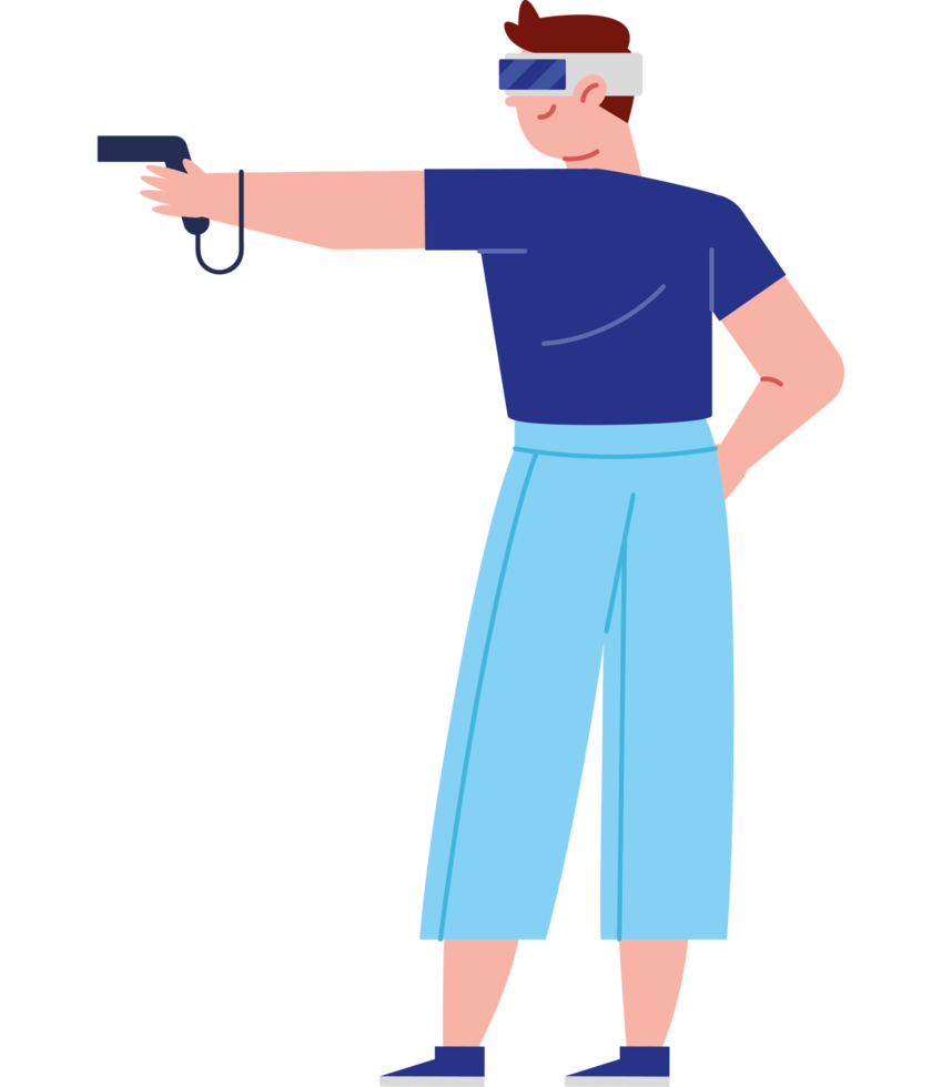 vr game player with headset png