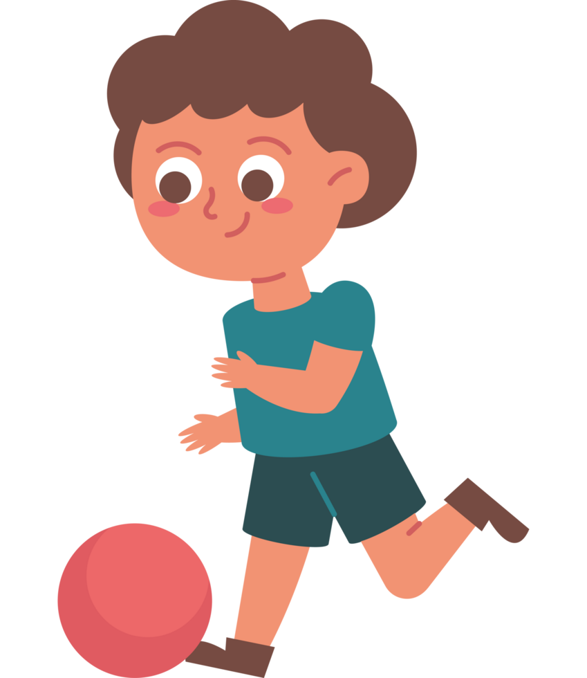 cute boy playing with a ball png