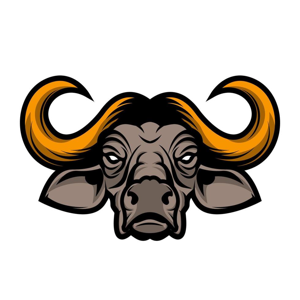 Buffalo head. Sport team mascot. Design element for logo, label, emblem, sign, badge. illustration. vector