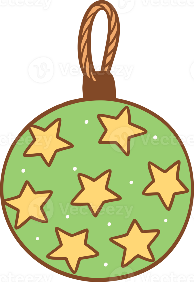 groovy Cowboy Christmas green ornament ball png
