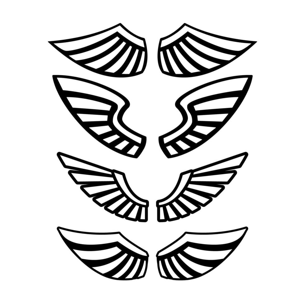 wings isolated on white background. Design elements for logo, label, emblem, sign, brand mark. vector