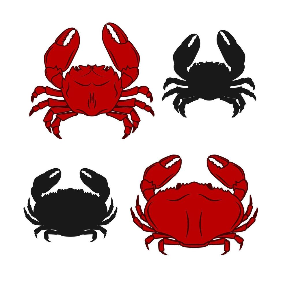 Set of crab icons isolated on white background. Seafood. Design elements for logo, label, emblem, sign, brand mark. illustration. vector