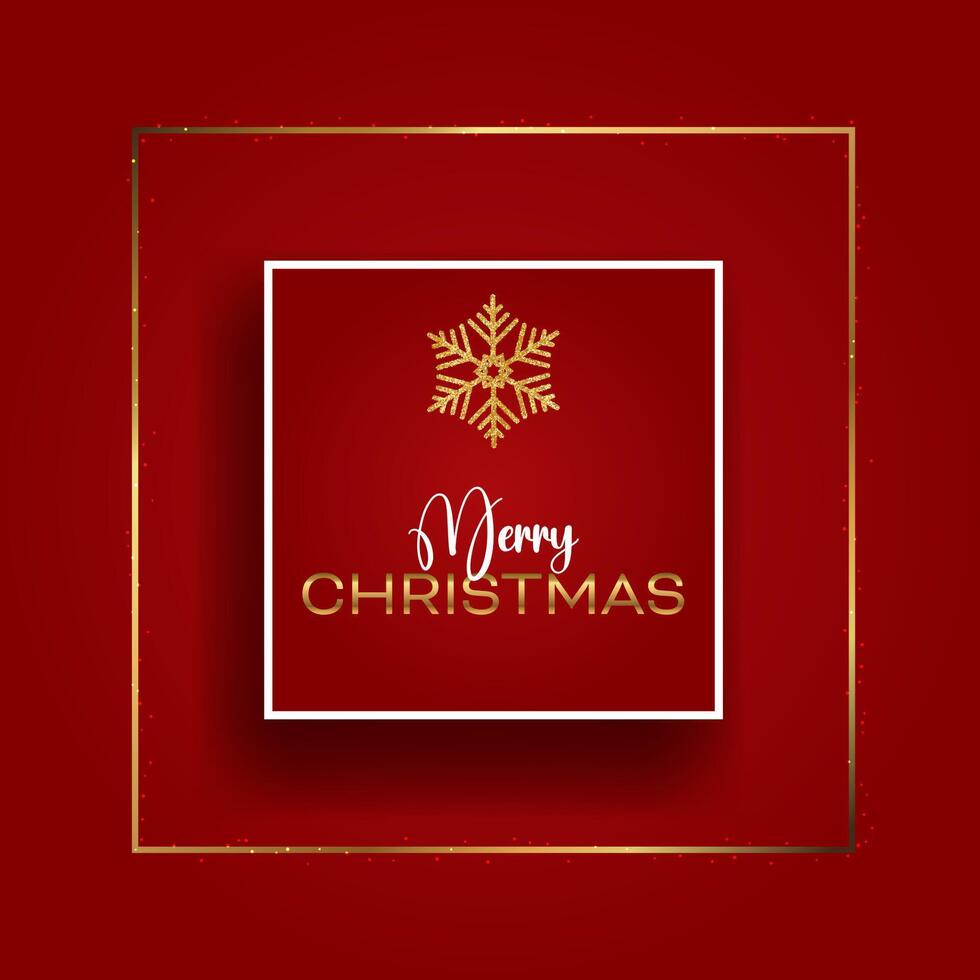Elegant Christmas background with a glittery gold snowflake design vector