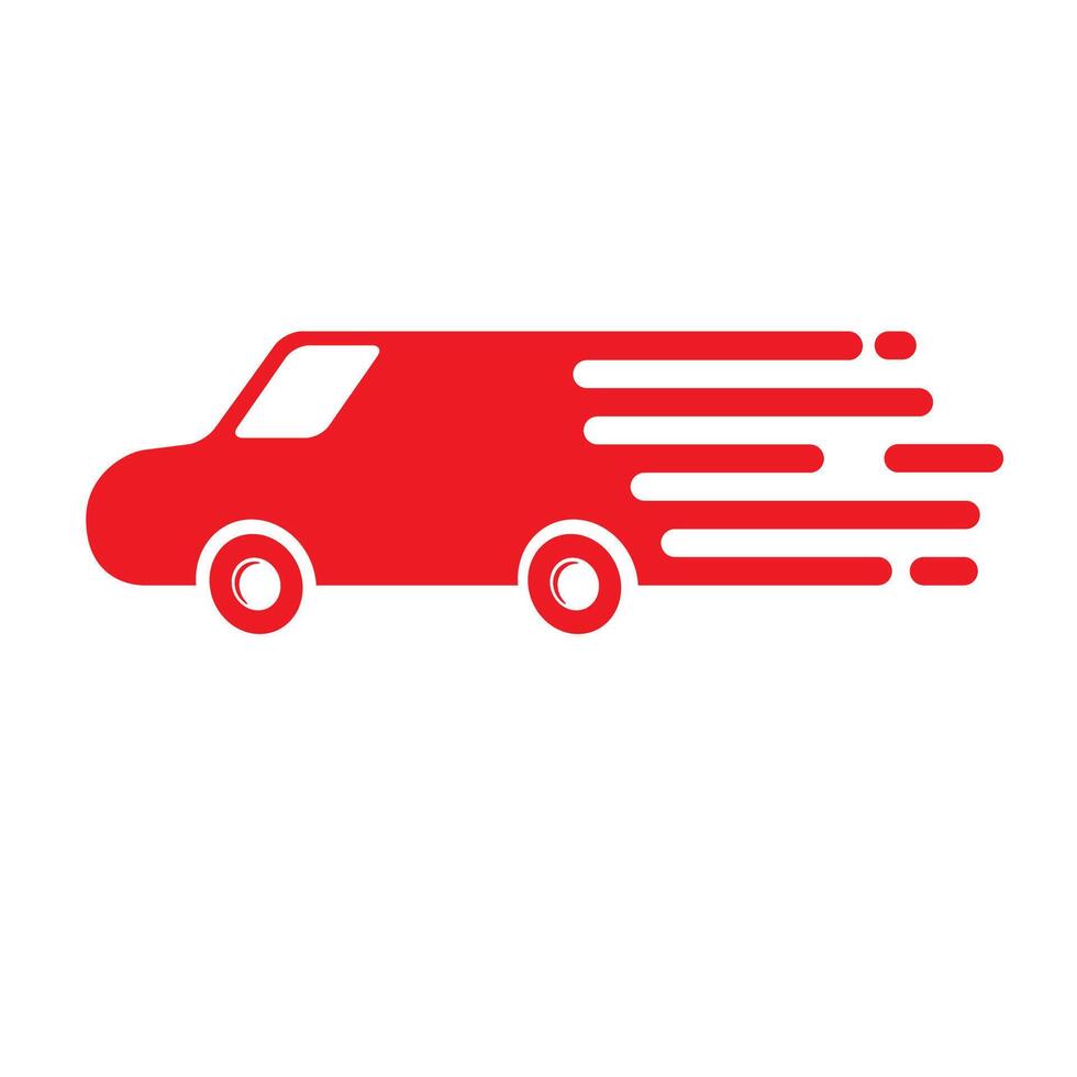 Fast delivery icon. Illustration of very fast riding car. Design element for logo, label, emblem, sign. design element vector