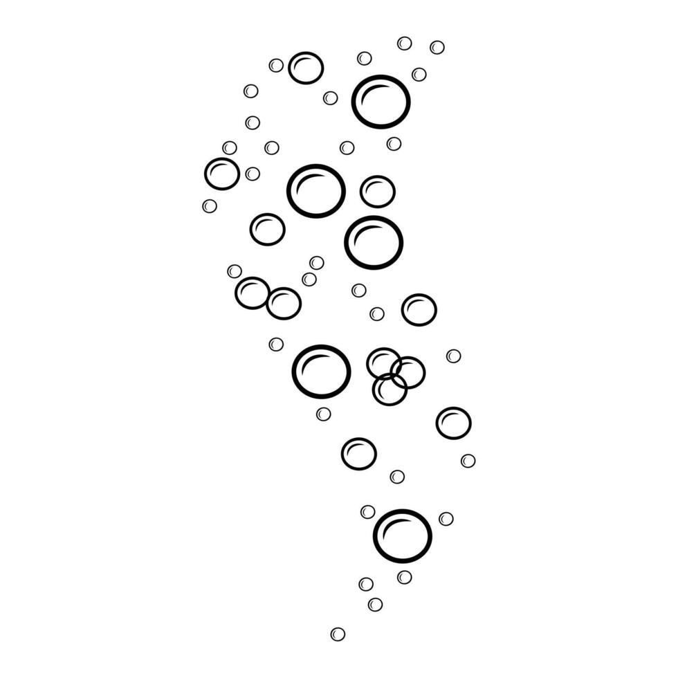 Soap bubbles icon in linear style. Doodle illustration of water balloons on white. Air bubbles outline vector
