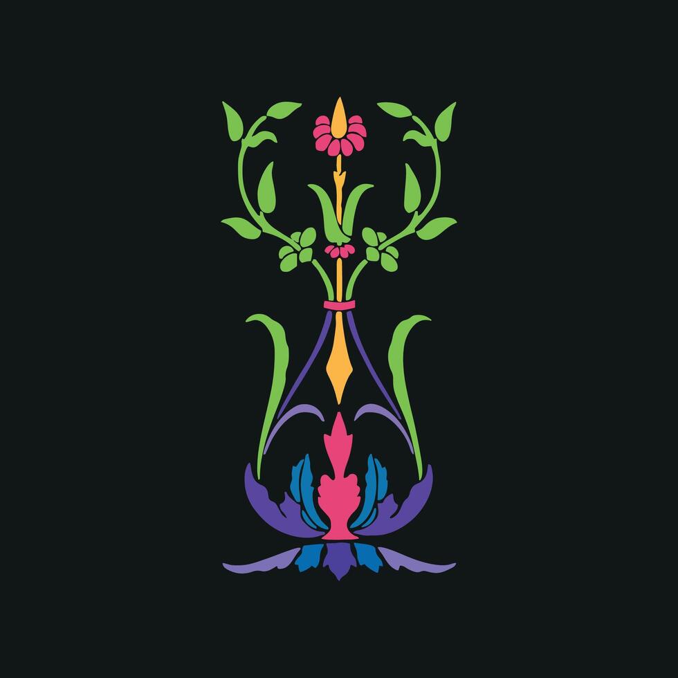 Flower Stencil Patterns of various plants, berries, leaves vector