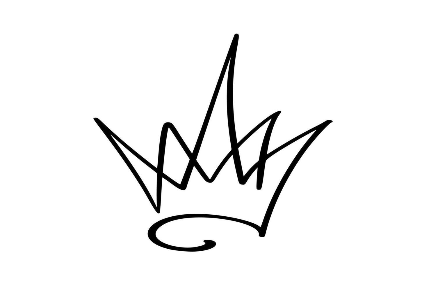 Doodle hand drawn crown vector