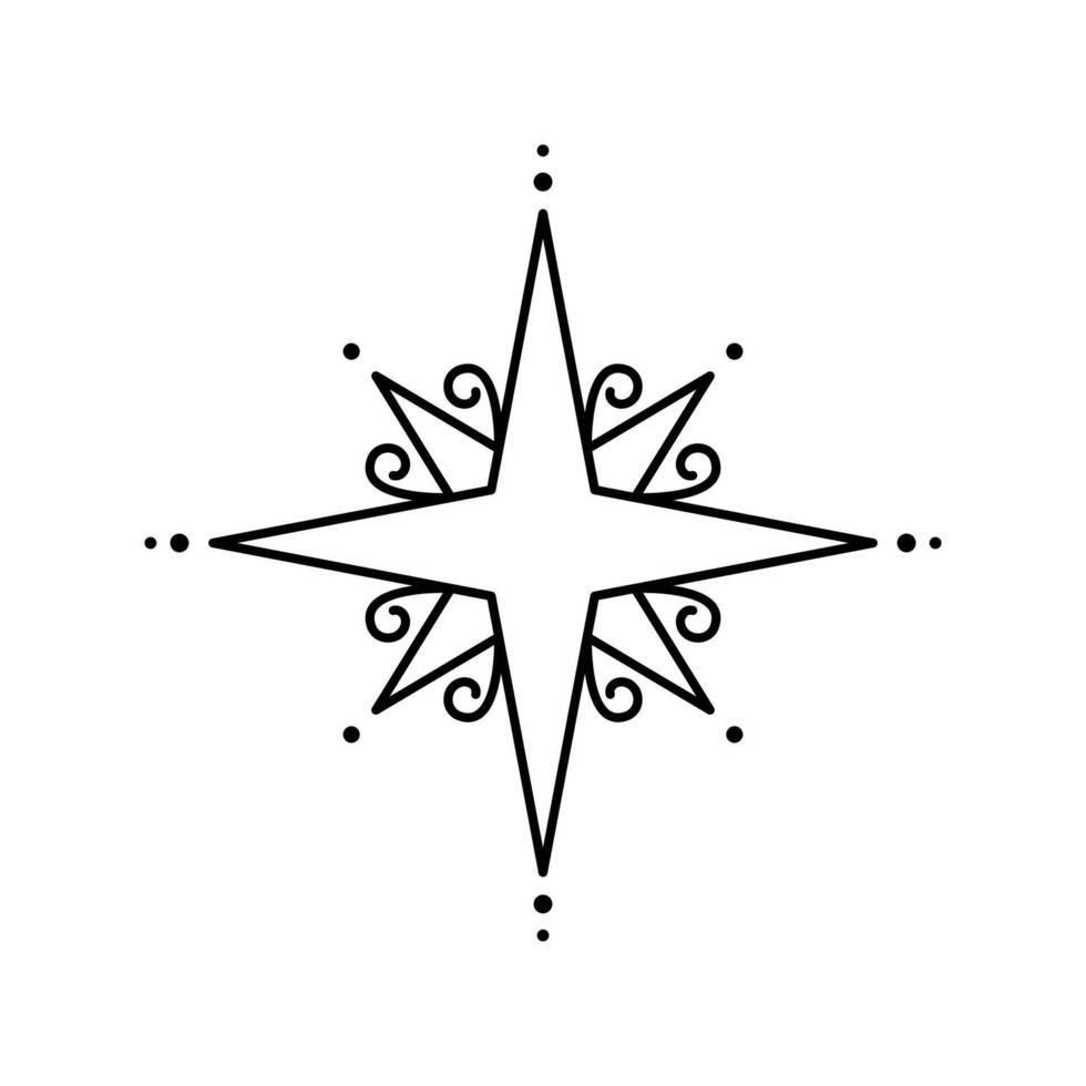 Christmas holiday star line isolated icon. Element for design, snowflake greeting card, web, children book vector