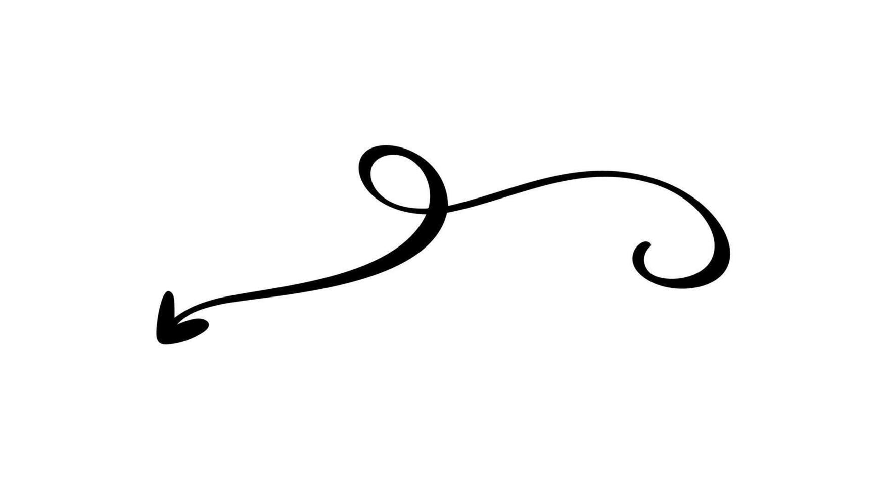 Curved Wavy Arrow. Simple Illustration for Design Projects vector