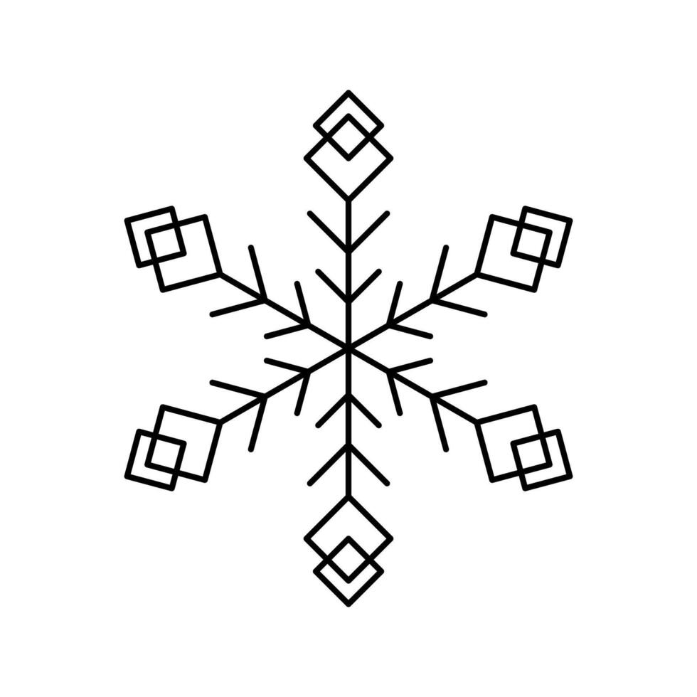 Minimalist Christmas snowflake icon winter showing aesthetics eight-fold radial symmetry vector