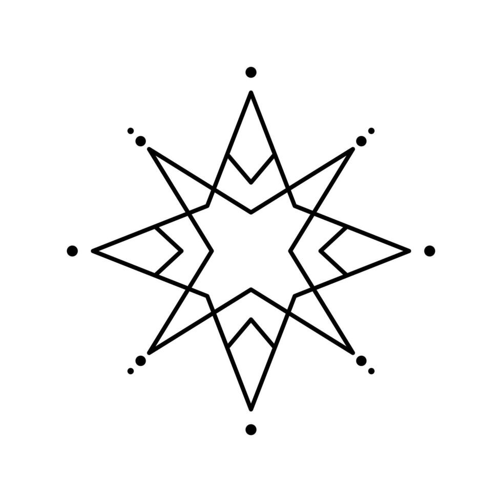 star geometric line icon for Christmas holiday party invitation, snowflake decoration, greeting card isolated on white background vector