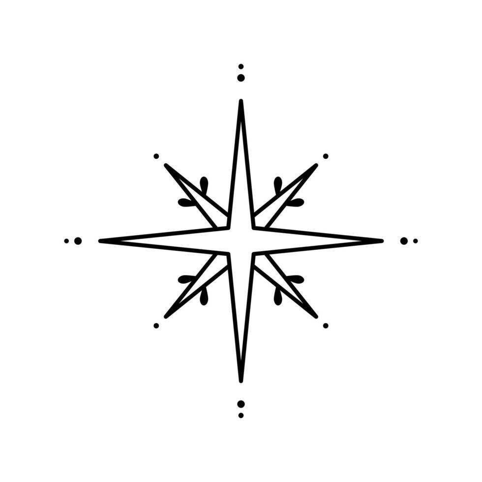 star geometric line icon for Christmas holiday party invitation, snowflake decoration, greeting card isolated on white background vector