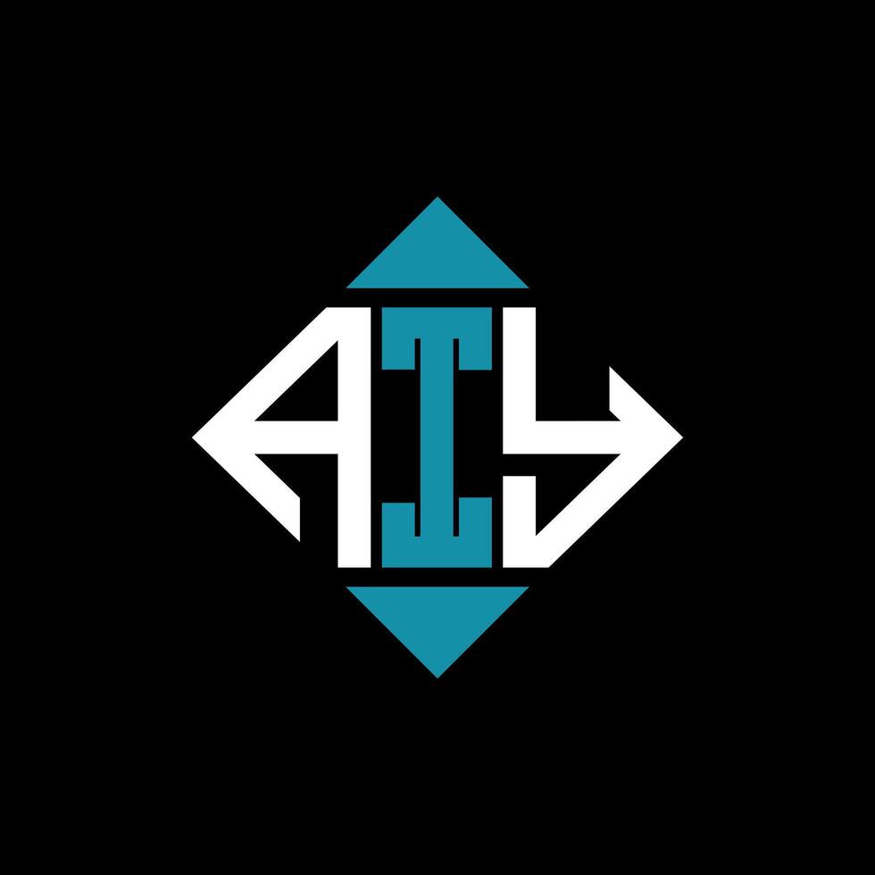 letter AIY square logo design illustration template. AIY rectangle diamond logo design. vector