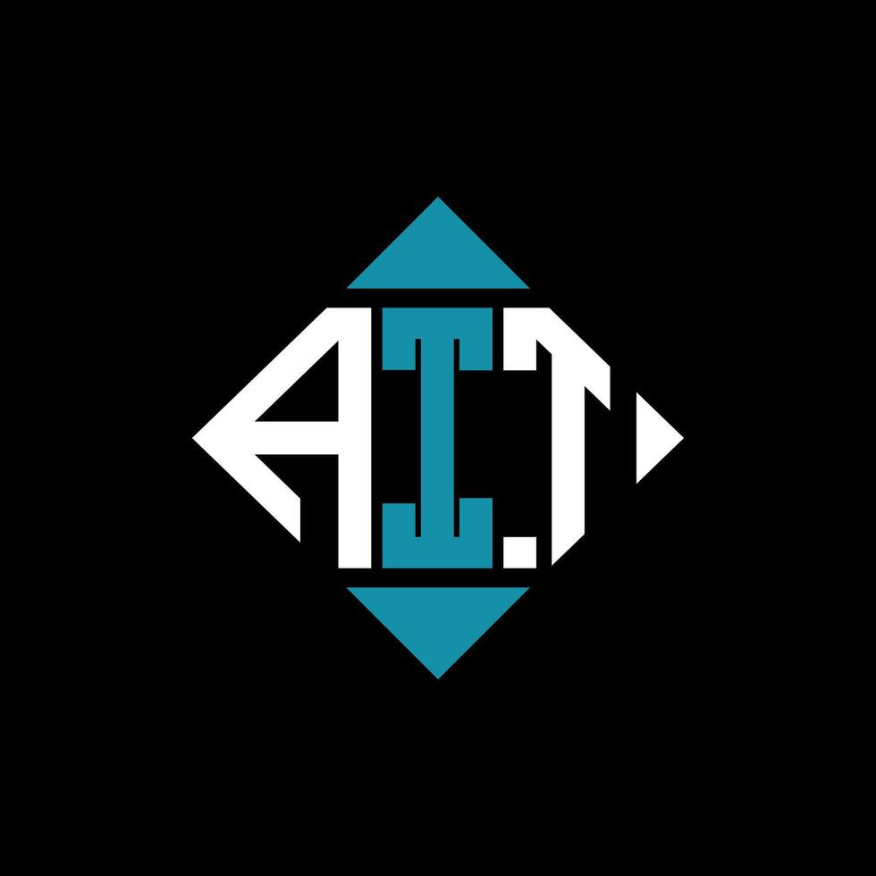 letter AIT square logo design illustration template. AIT rectangle diamond logo design. vector