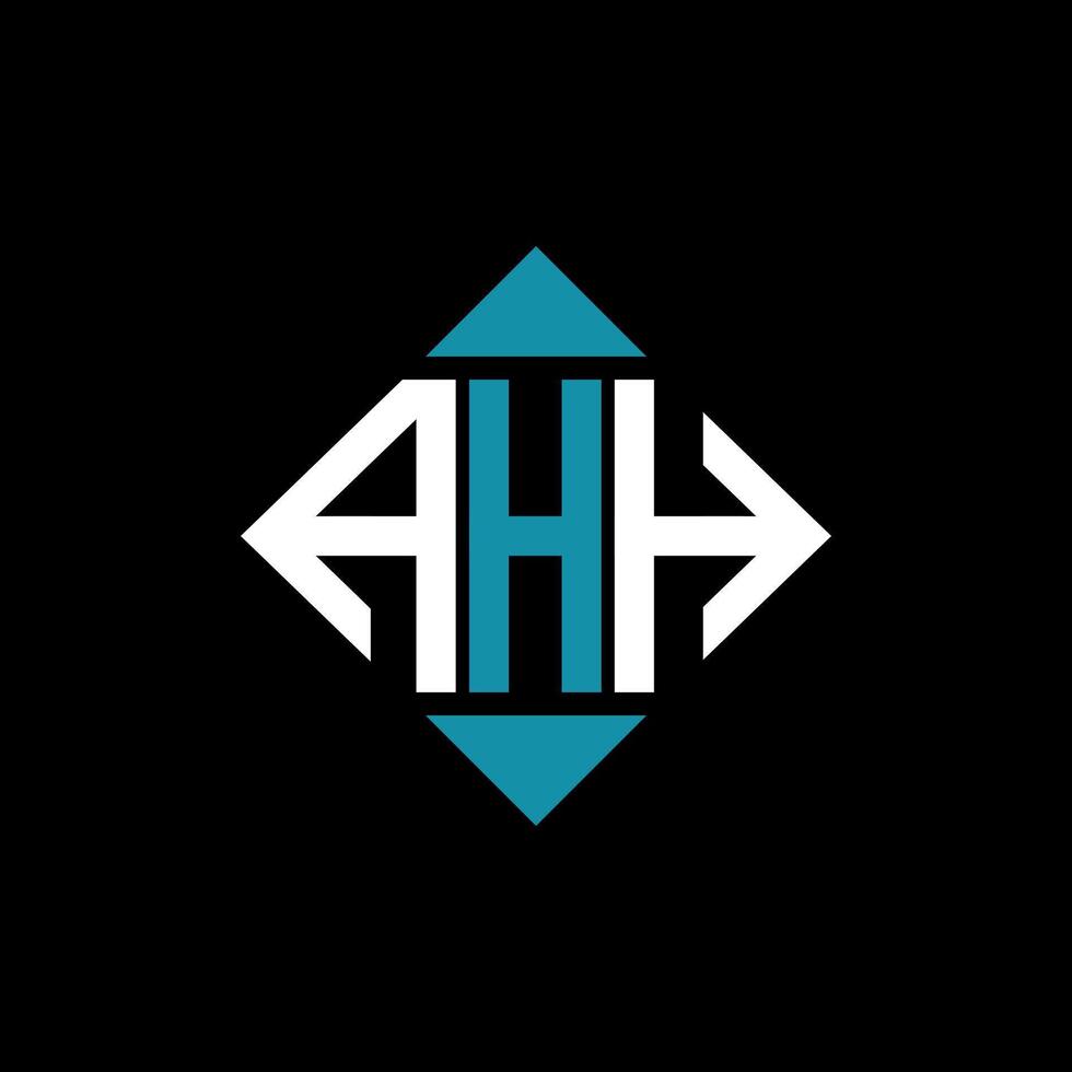 letter AHH square logo design illustration template. AHH rectangle diamond logo design. vector