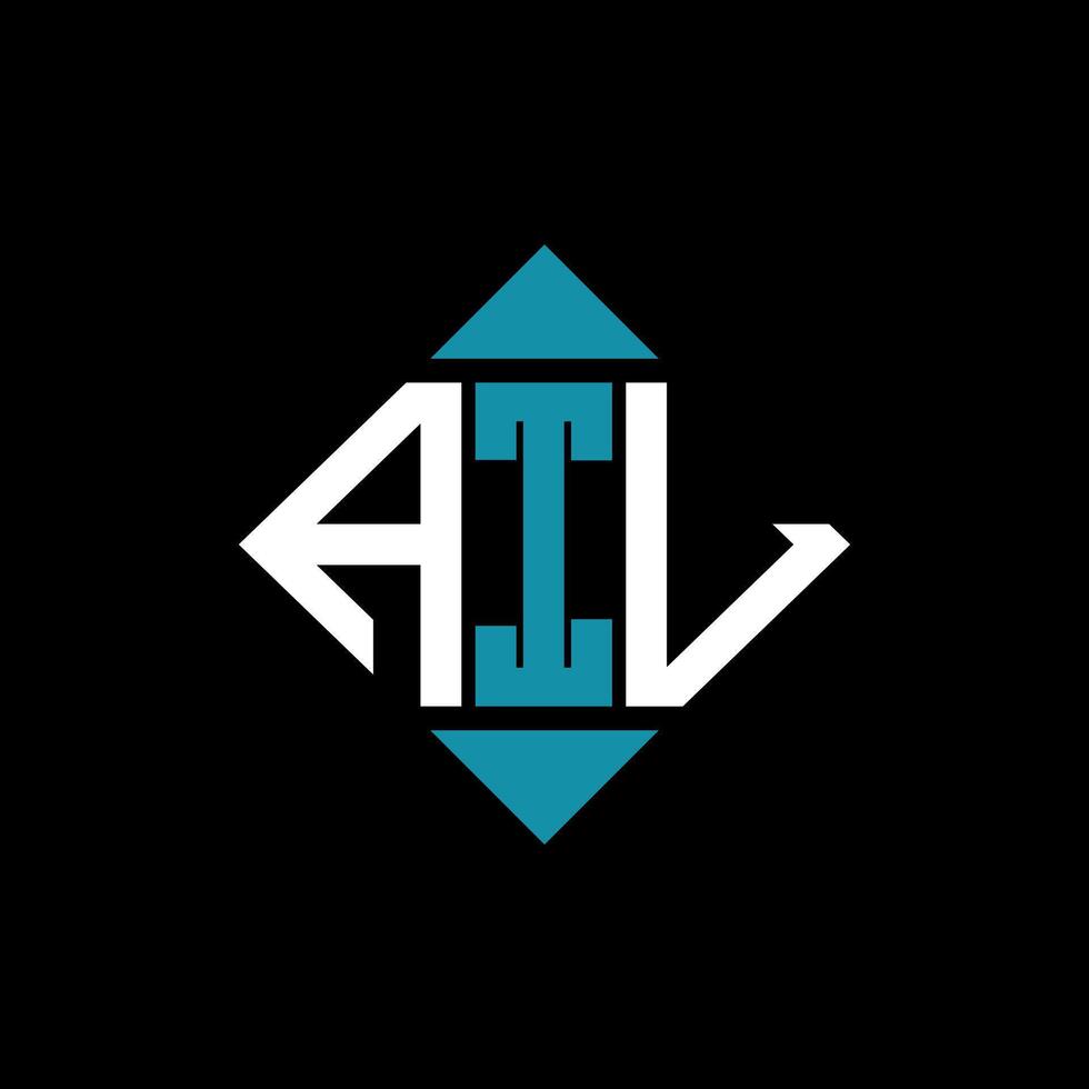 letter AIL square logo design illustration template. AIL rectangle diamond logo design. vector