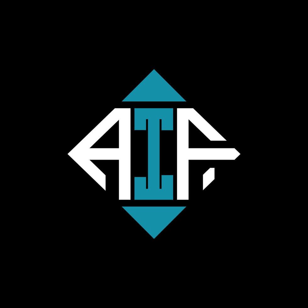 letter AIF square logo design illustration template. AIF rectangle diamond logo design. vector