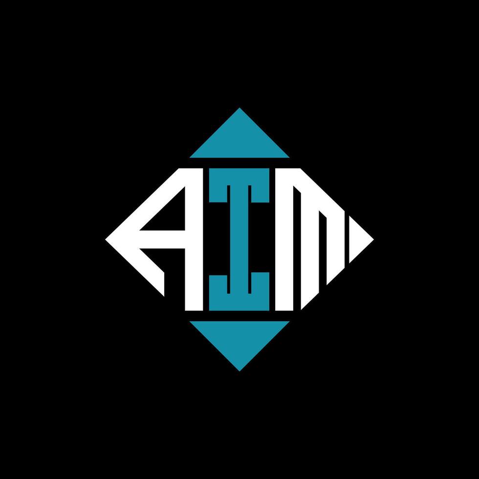 letter AIM square logo design illustration template. AIM rectangle diamond logo design. vector