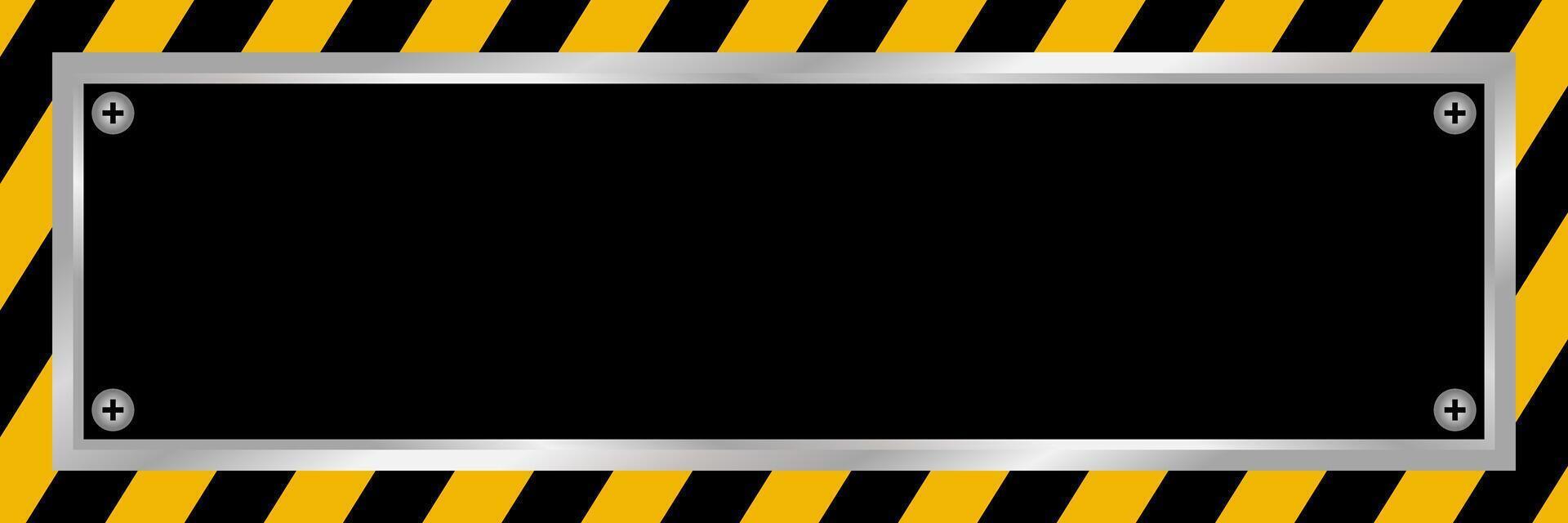 black yellow construction background. template design for banner, poster, social media, web. vector