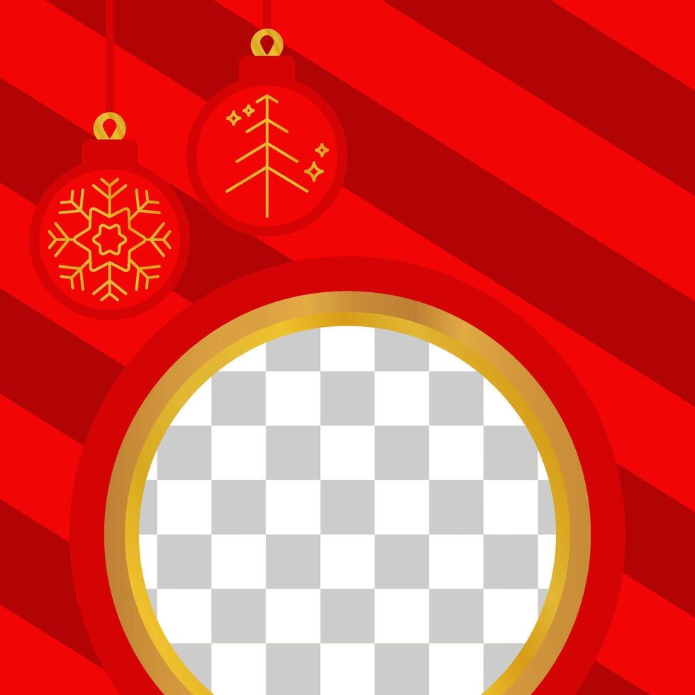 Christmas poster with ball ornaments, free copy space area. design for greeting card, banner, social media, web. vector