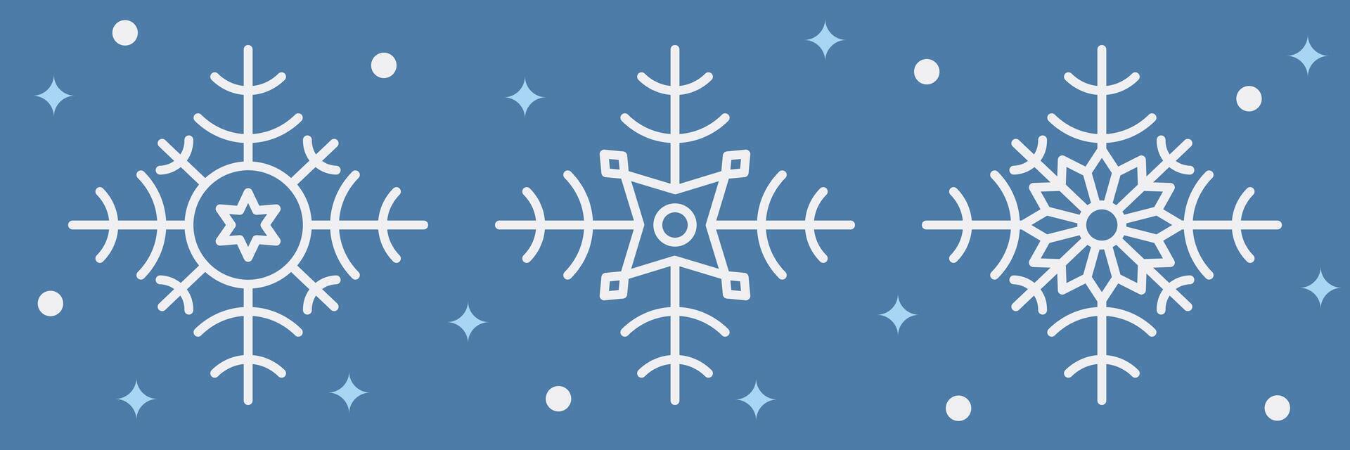 snow icon set. snowflake illustration. winter symbol. vector