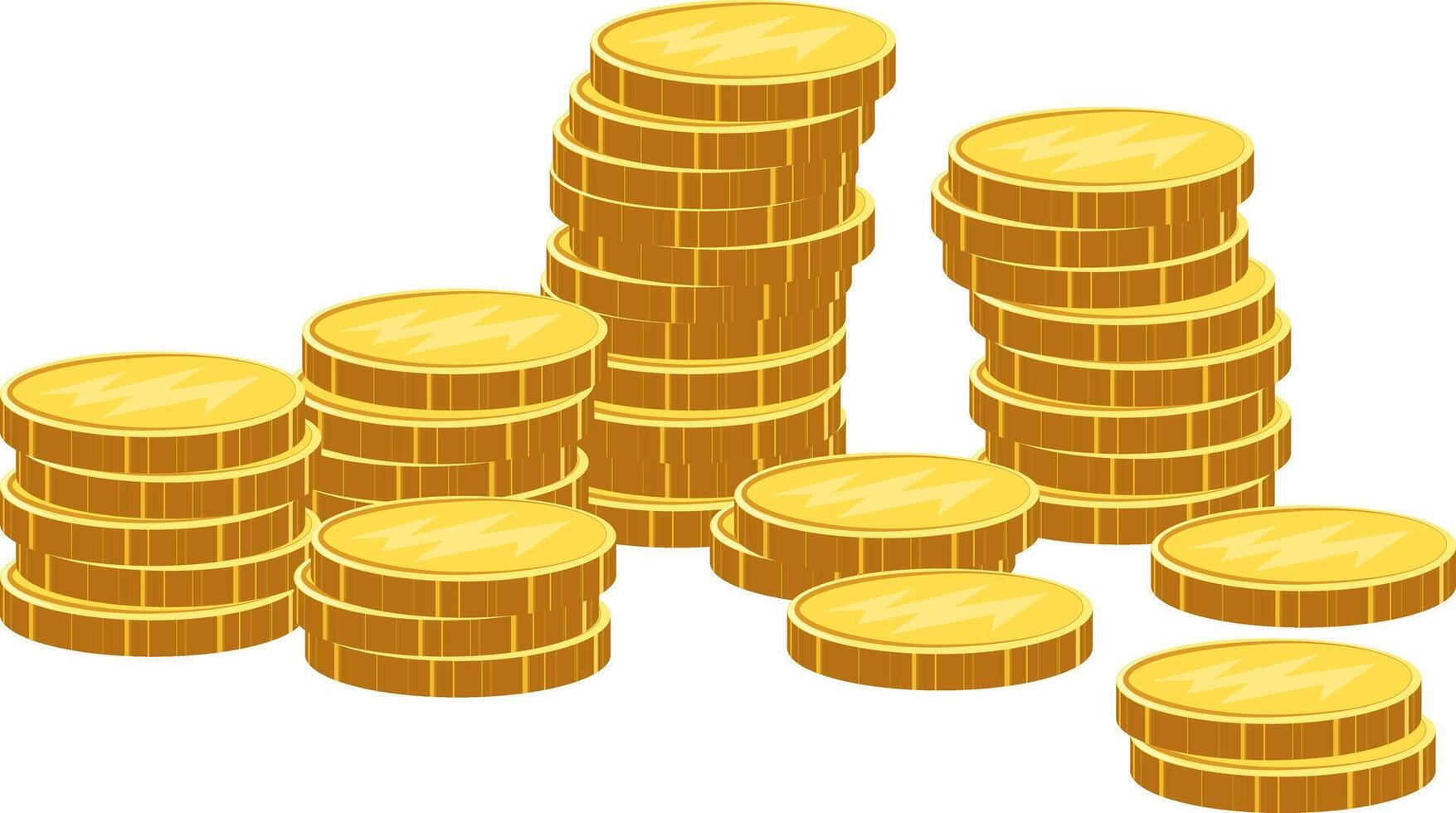 Increase in wealth, the process of accumulating and increasing the number of coins in a stack. Concept of business success, economic or market growth, investment income, capital gains, benefits. vector