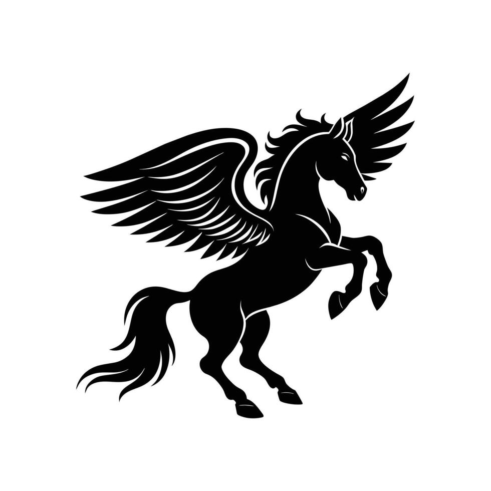 A Logo Illustration of Jumping Horse Silhouette Icons vector