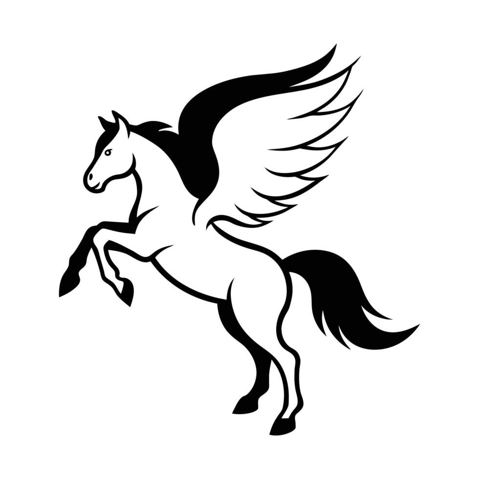 Horse Jumping Silhouette Icons Logo Illustration vector