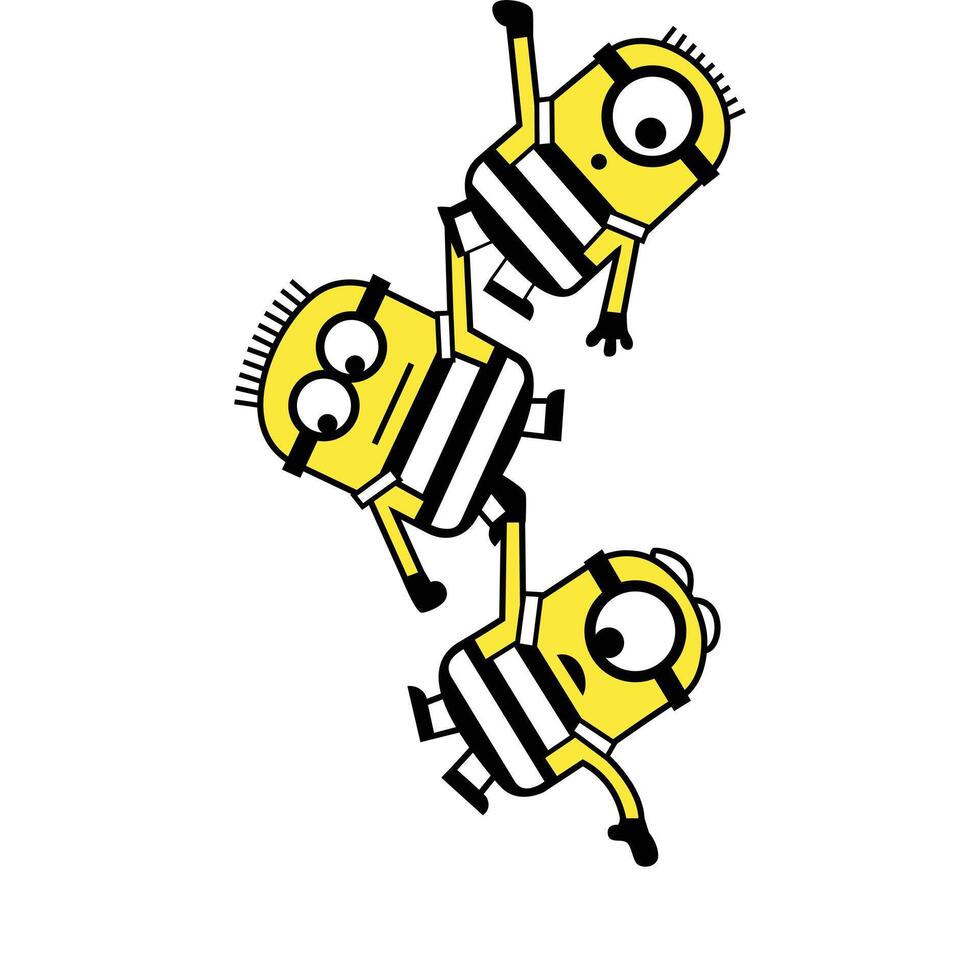 Minions wear prison clothes vector