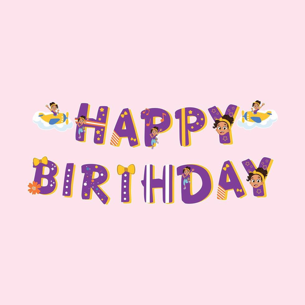 HAPPY BIRTHDAY MEEKAH THEME vector